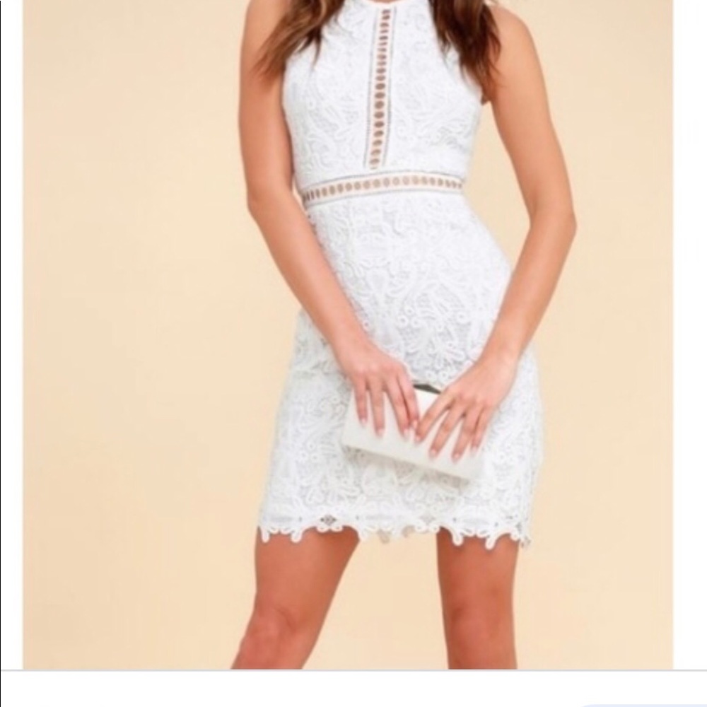 - Lulus white lace dress